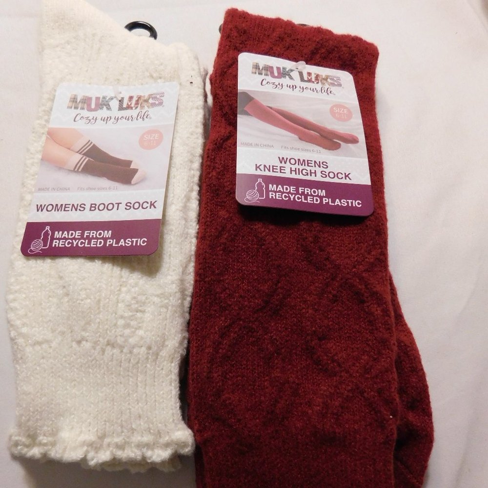 Muk Luks Knee High Socks and Boot Socks Women's NWT